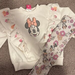 Disney Cream Minnie Mouse Floral Outfit
